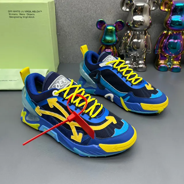 Off-White Bleu Jaune Motif Flèche Oversized Industrial Zip-Tie Chaussures Chunky 7