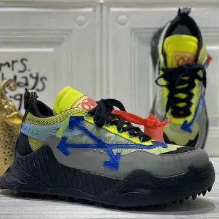 Off-White Industrial Gray Multicolor Diagonal Arrow Chunky Sneakers