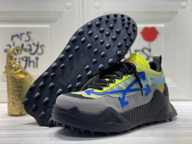 Off-White Industrial Gray Multicolor Diagonal Arrow Chunky Sneakers 2