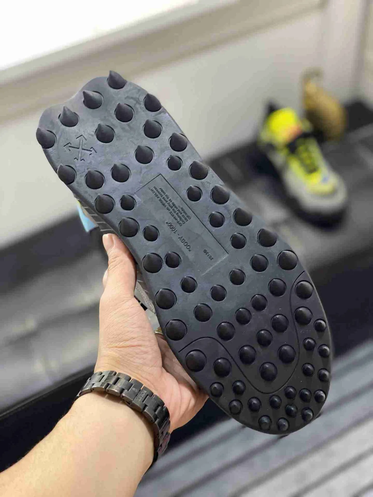 Off-White Industrial Gray Multicolor Diagonal Arrow Chunky Sneakers 5