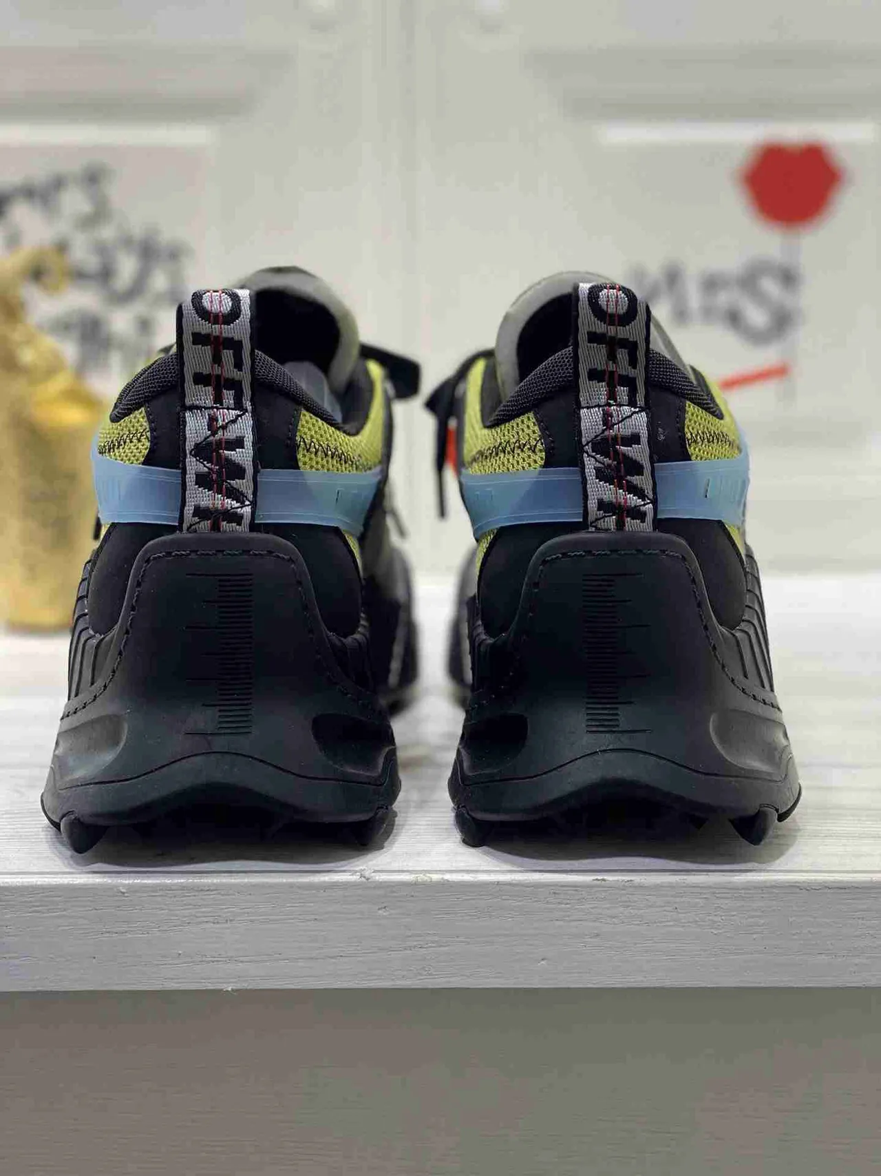 Off-White Industrial Gray Multicolor Diagonal Arrow Chunky Sneakers 9