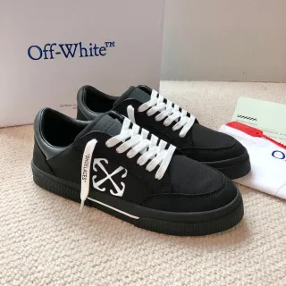 Off-White Industrial-Style Black and White Canvas Lifestyle Sneakers