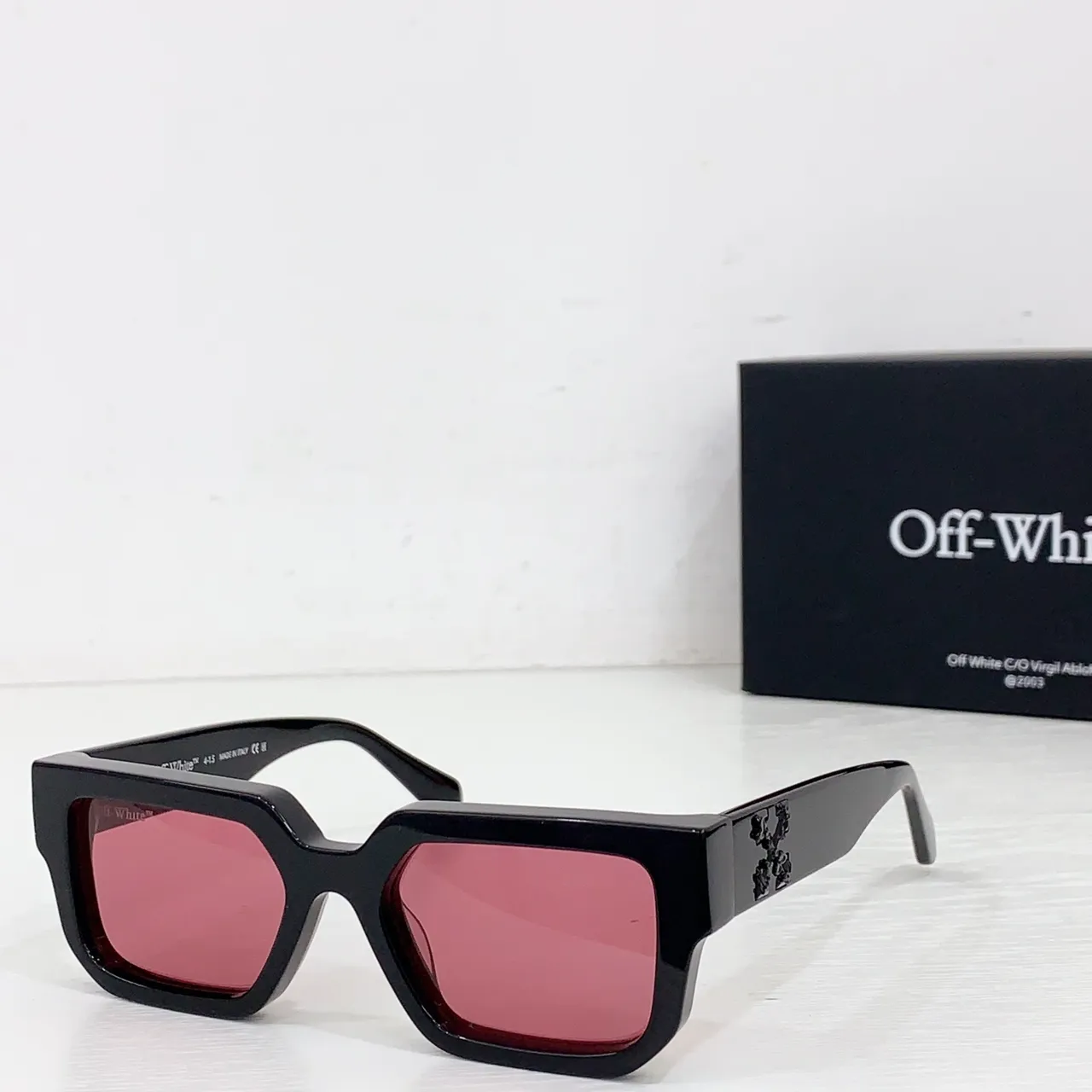 Off-White Oversized Rectangular Tortoiseshell Sunglasses 2