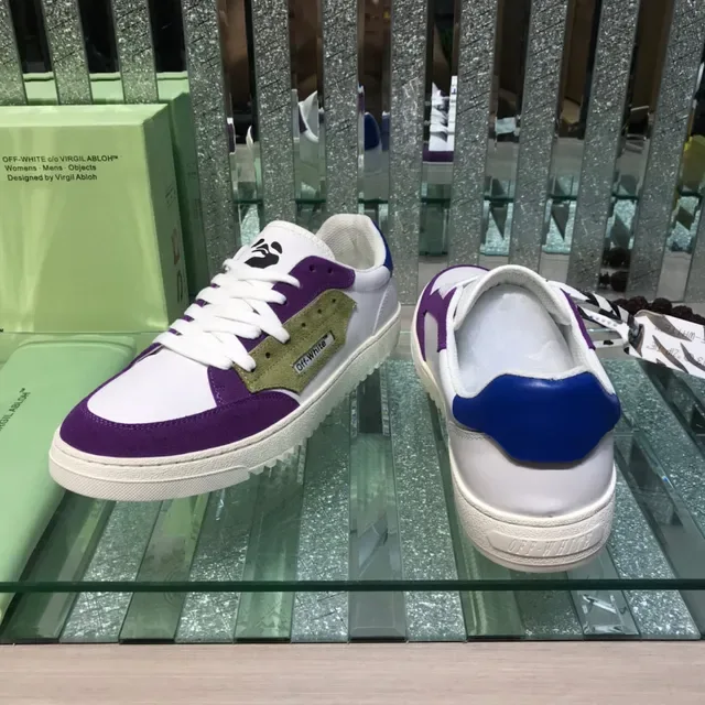 Off-White 紫色 对角面板构造 混合材质鞋面 生活方式运动鞋 3
