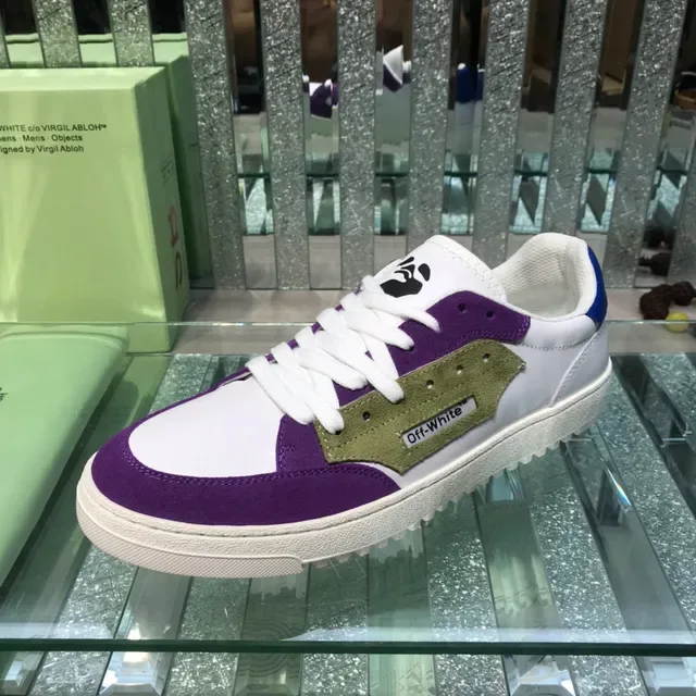 Off-White 紫色 对角面板构造 混合材质鞋面 生活方式运动鞋 4