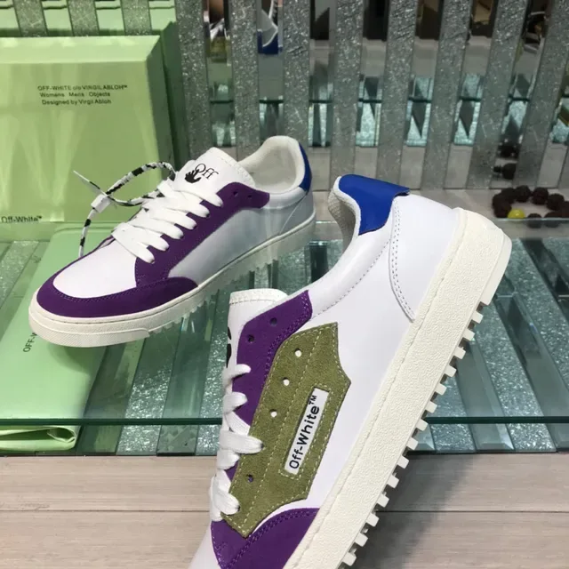 Off-White 紫色 对角面板构造 混合材质鞋面 生活方式运动鞋 5