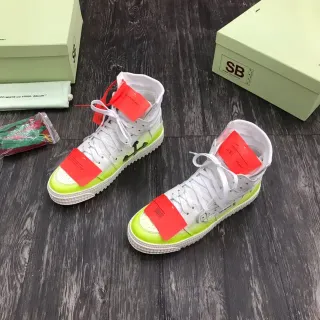 Off-White The Ten أخضر سكيتشرز عالية الصنادل مع ربطة زيب تاي صناعية أسلوب الحياة