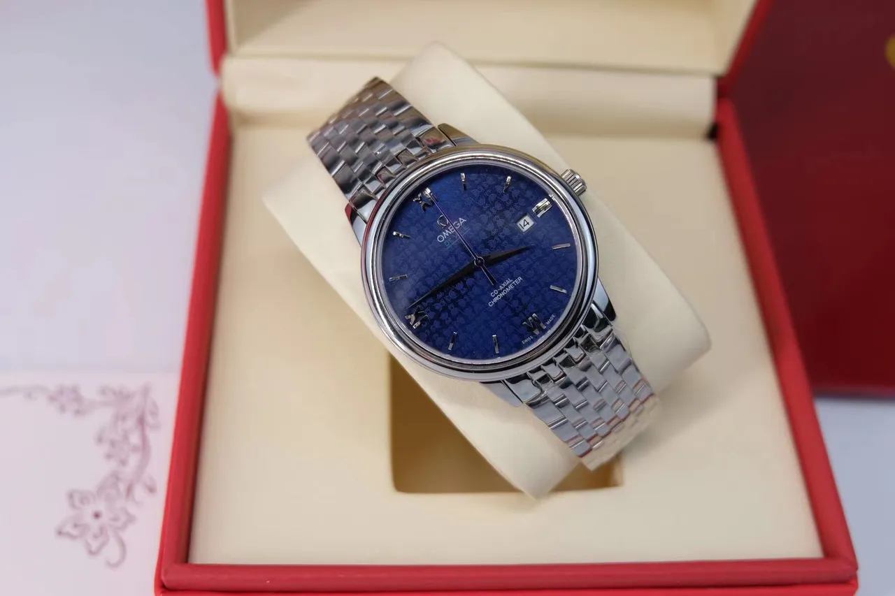 Omega De Ville Prestige Co-Axial Chronometer Blue Dial Mechanical Watch 5