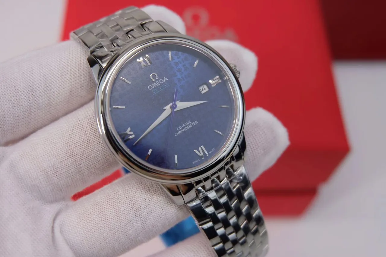 Omega De Ville Prestige Co-Axial Chronometer Blue Dial Mechanical Watch 7