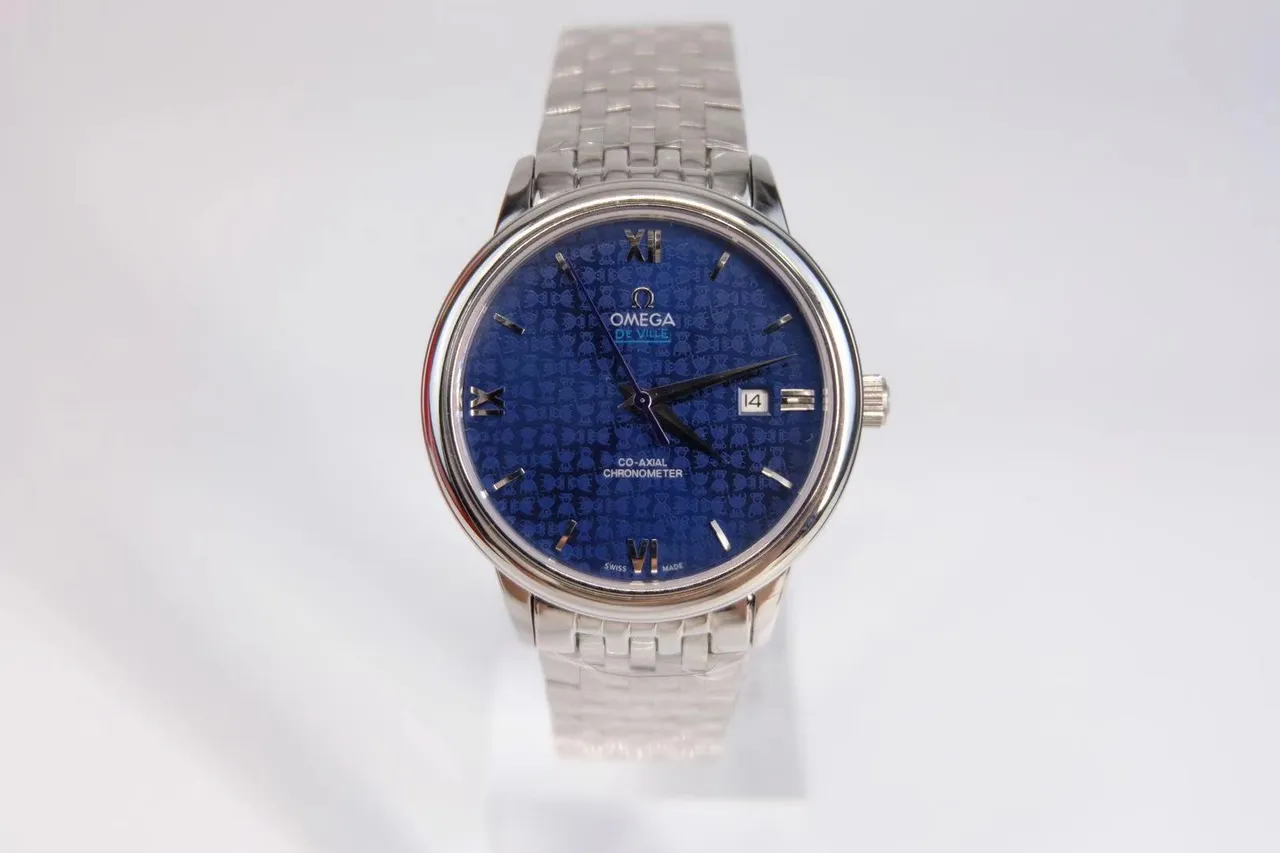 Omega De Ville Prestige Co-Axial Chronometer Blue Dial Mechanical Watch 9