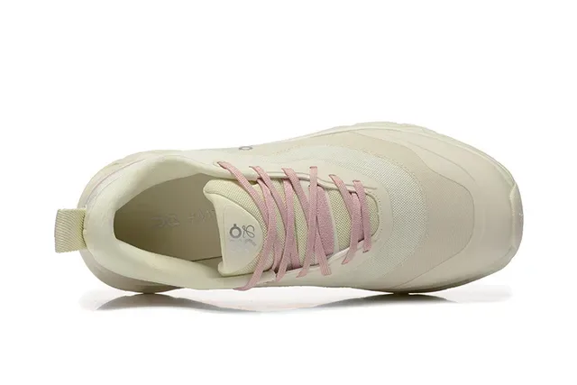 On Cloud Beige Pink Cloudtec Pod Sole Mesh Upper Lifestyle Sneakers 3