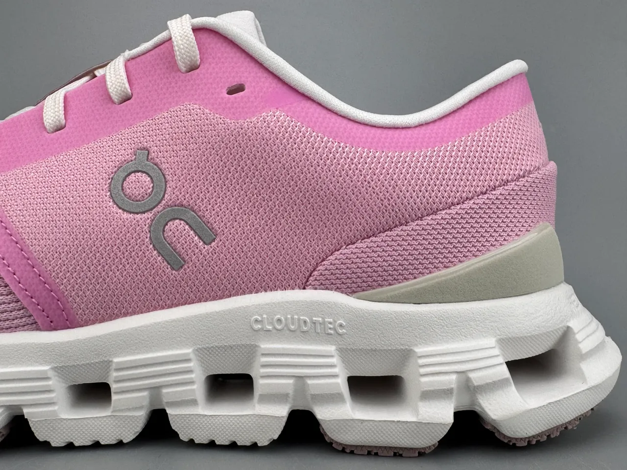 On Cloud Pink Knit Running Shoes 7