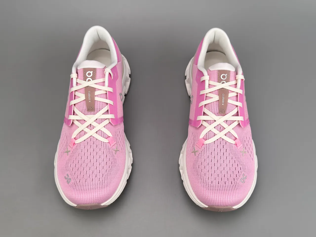 On Cloud Pink Knit Running Shoes 9