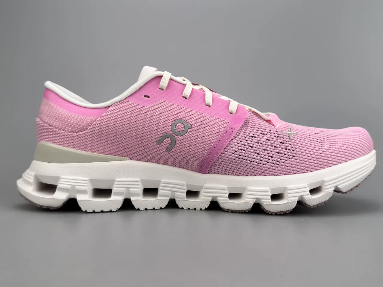 On Cloud Pink Knit Running Shoes 10