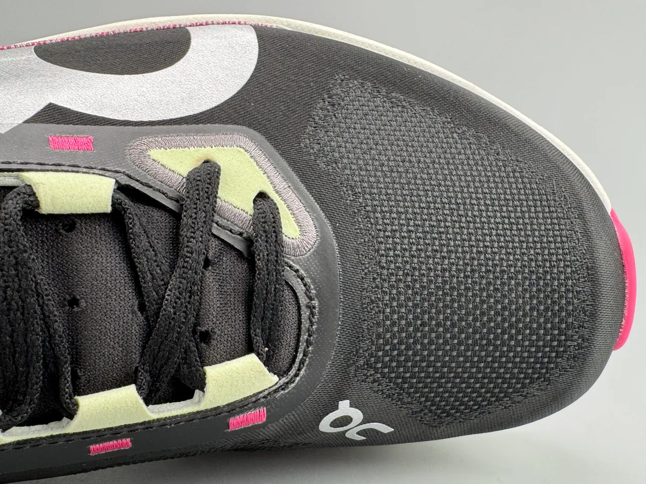 On Cloudmonster Black Pink Lime Green Running Shoes 4