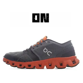 On Cloudmonster Gray Orange Running Shoes