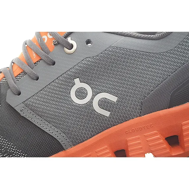 On Cloudmonster Gray Orange Running Shoes 4