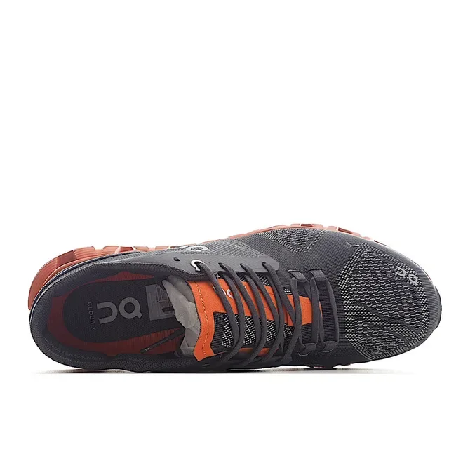 On Cloudmonster Gray Orange Running Shoes 5