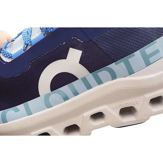 On Cloudmonster Navy and Sky Blue Running Shoes 3