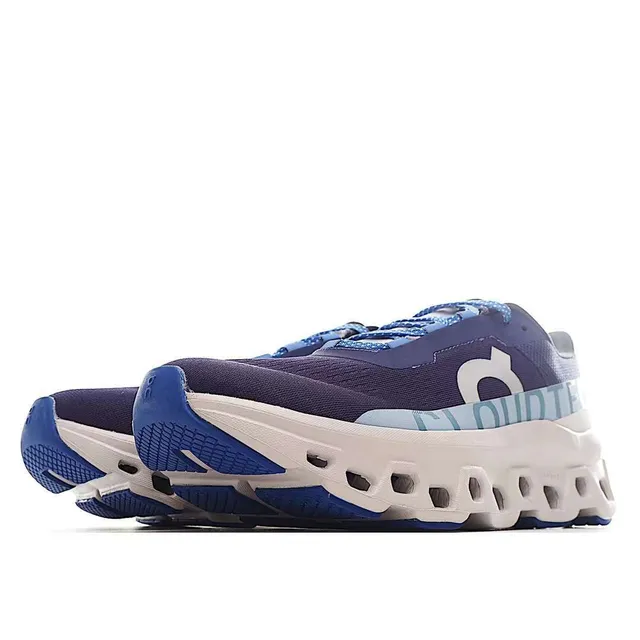 On Cloudmonster Navy and Sky Blue Running Shoes 9