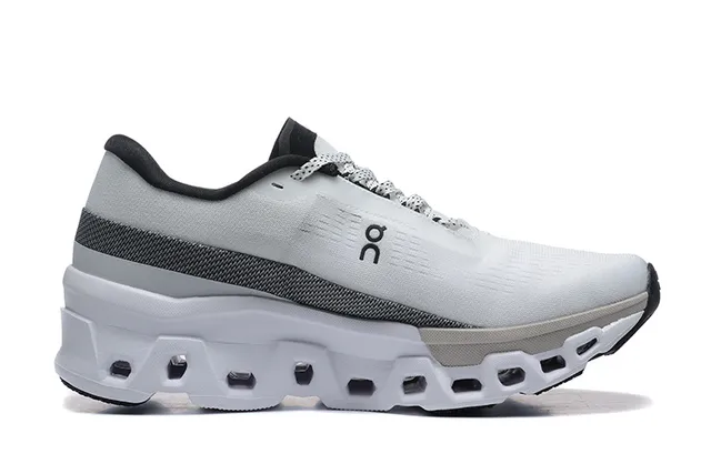 On Cloudmonster White Black Running Shoes 4