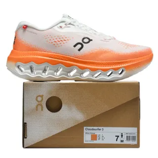 On Cloudsurfer 3 zapatillas blancas naranjas
