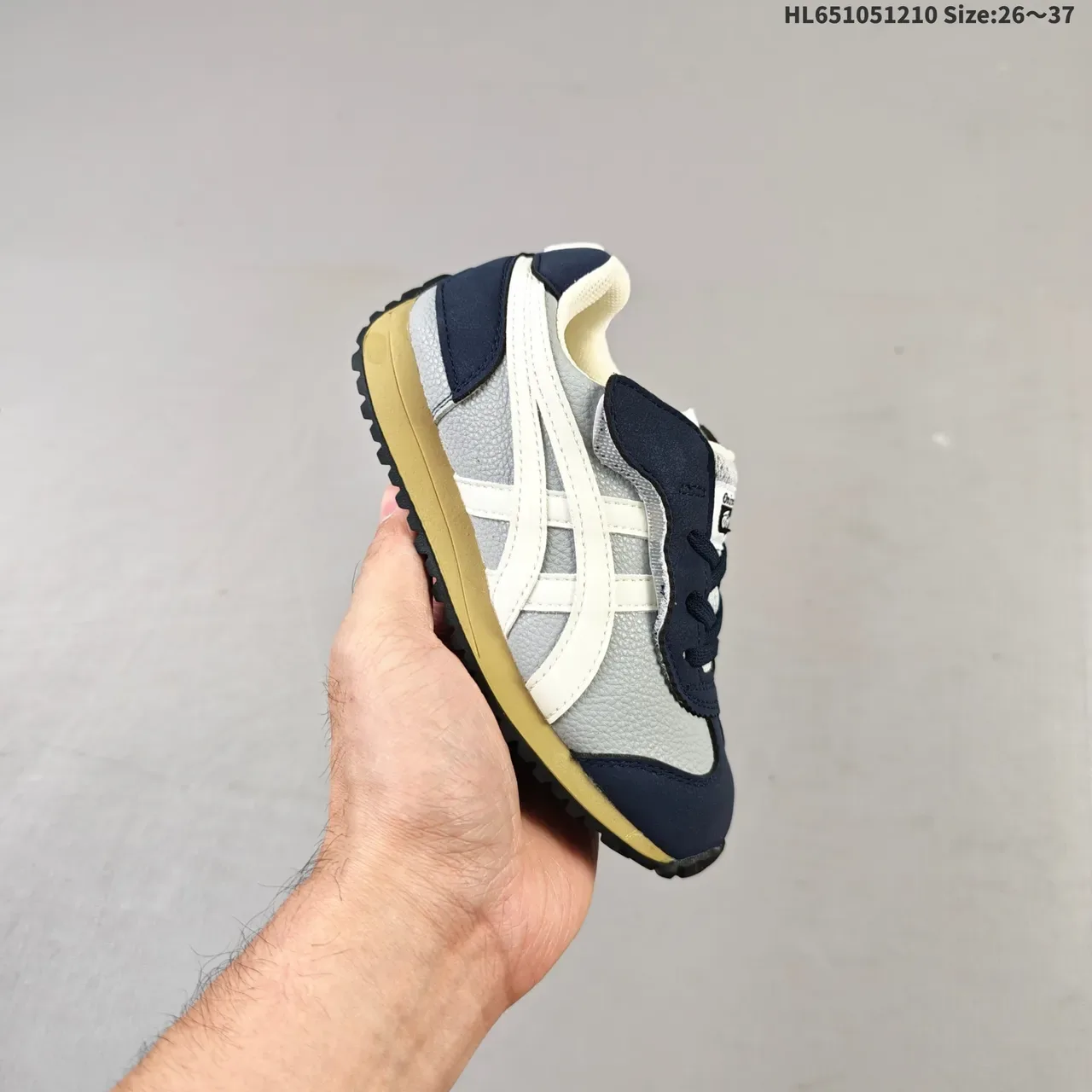 Onitsuka Tiger Navy and Yellow Tiger Stripe Lifestyle Sneakers 4