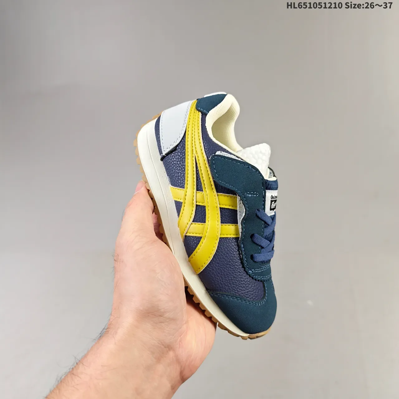 Onitsuka Tiger Navy and Yellow Tiger Stripe Lifestyle Sneakers 14