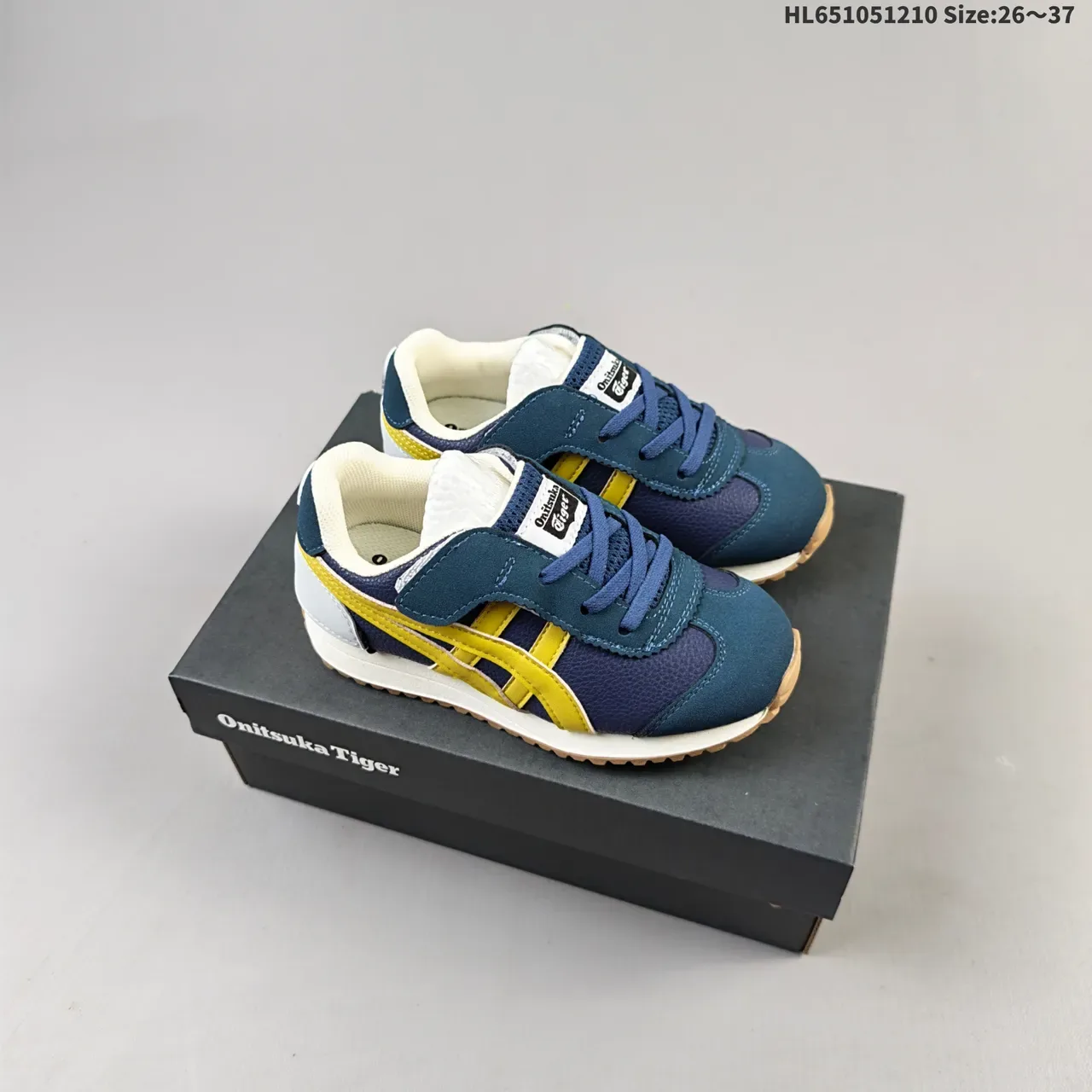 Onitsuka Tiger Navy and Yellow Tiger Stripe Lifestyle Sneakers 17