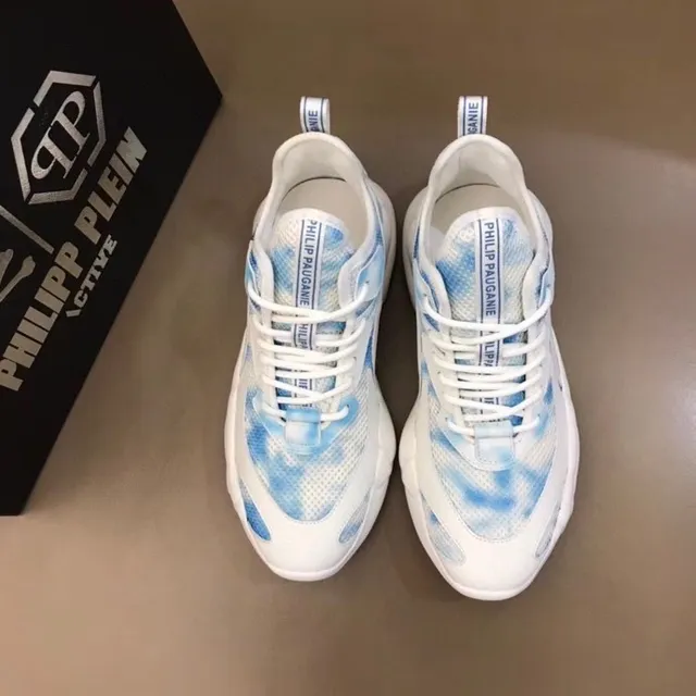 Philipp Plein Active Blue Marbled White Chunky Sneakers 2