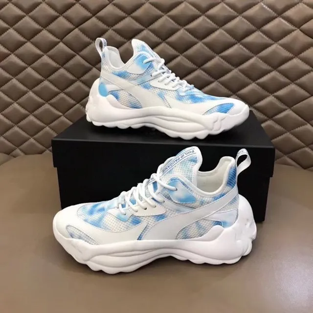 Philipp Plein Active Blue Marbled White Chunky Sneakers 3