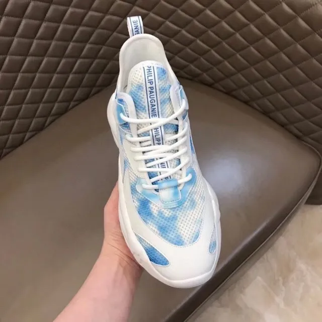 Philipp Plein Active Blue Marbled White Chunky Sneakers 8