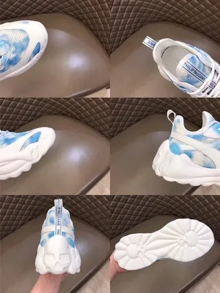 Philipp Plein Active Blue Marbled White Chunky Sneakers 9
