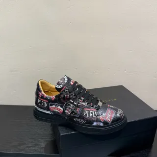 Philipp Plein Logo Print Patchwork Black Lifestyle Sneakers