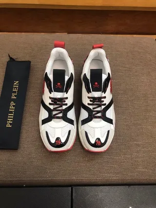 Philipp Plein PP Sport Semelle blanche et noire Maille et superposition synthétique Baskets avec semelle épaisse 2