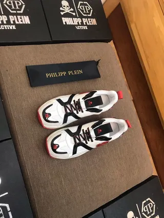 Philipp Plein PP Sport Semelle blanche et noire Maille et superposition synthétique Baskets avec semelle épaisse 4