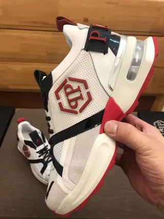Philipp Plein PP Sport Semelle blanche et noire Maille et superposition synthétique Baskets avec semelle épaisse 5
