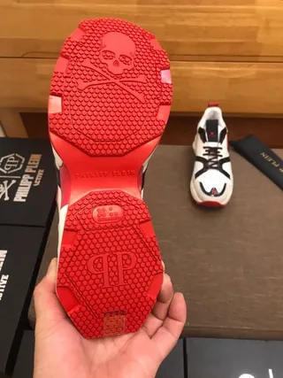 Philipp Plein PP Sport Semelle blanche et noire Maille et superposition synthétique Baskets avec semelle épaisse 7