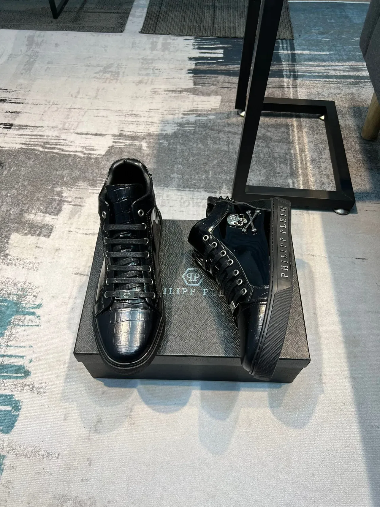 Philipp Plein Skull High Top Sneakers Lifestyle Pretos 2