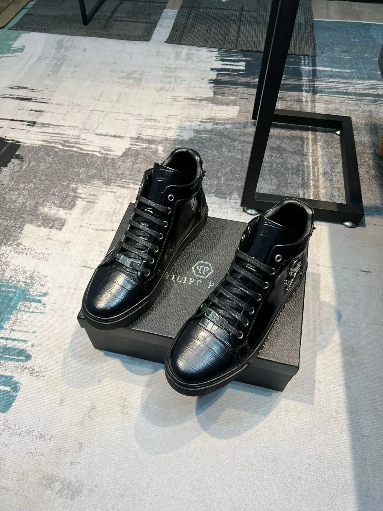 Philipp Plein Skull High Top Sneakers Lifestyle Pretos 5