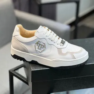 Philipp Plein 白色米色印花双色生活方式运动鞋