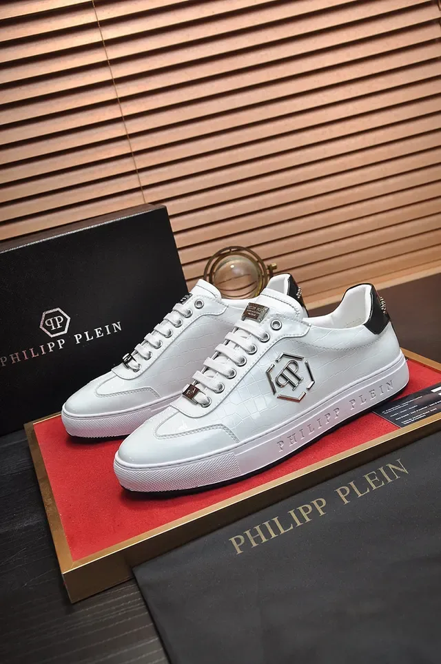 Philipp Plein Tênis Lifestyle de Plataforma de Couro Branco com estampagem de crocodilo 7
