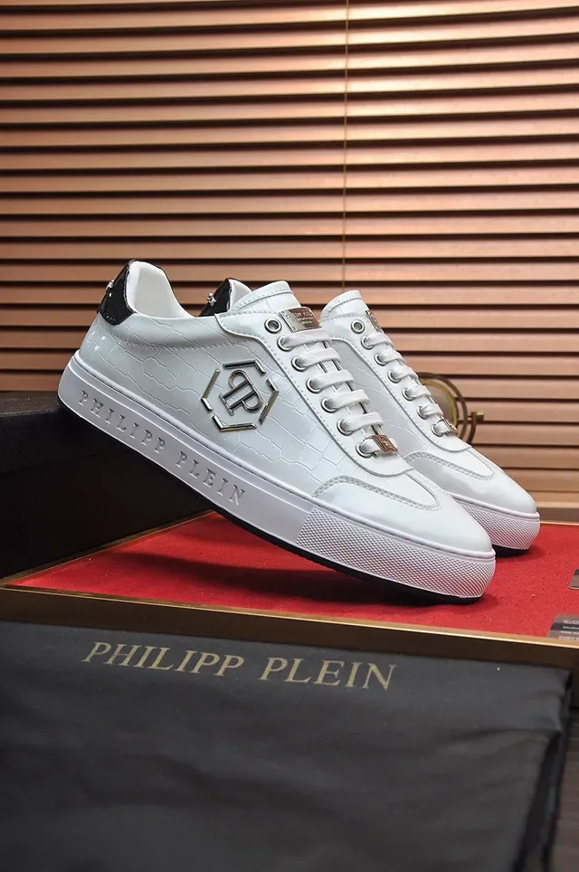 Philipp Plein Tênis Lifestyle de Plataforma de Couro Branco com estampagem de crocodilo 8