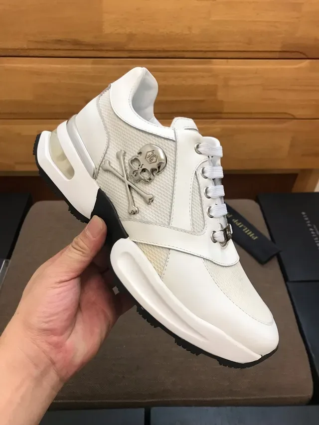 Philipp Plein সাদা চামড়া এবং মেশ জীবনশৈলী স्नিকার্স 3