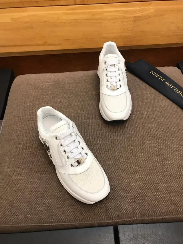 Philipp Plein সাদা চামড়া এবং মেশ জীবনশৈলী স्नিকার্স 5