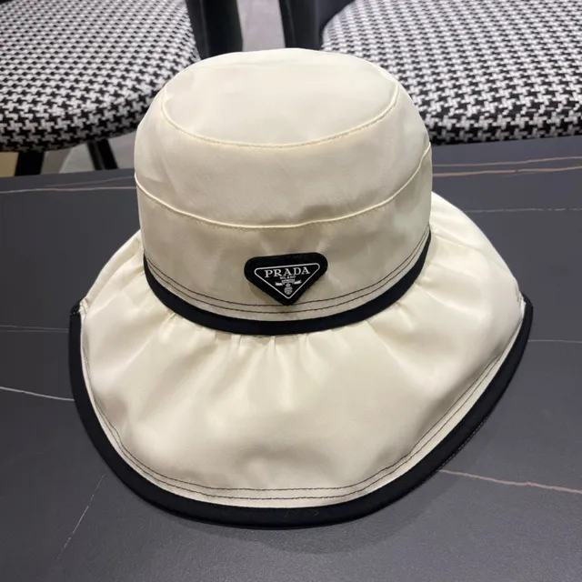 Prada Beige-Lined Bucket Hat 3