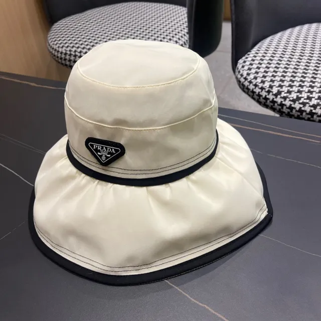 Prada Beige-Lined Bucket Hat 4
