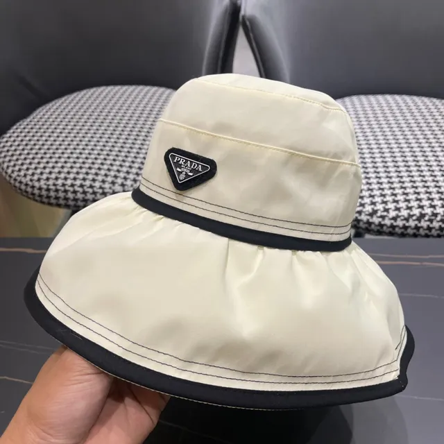 Prada Beige-Lined Bucket Hat 9