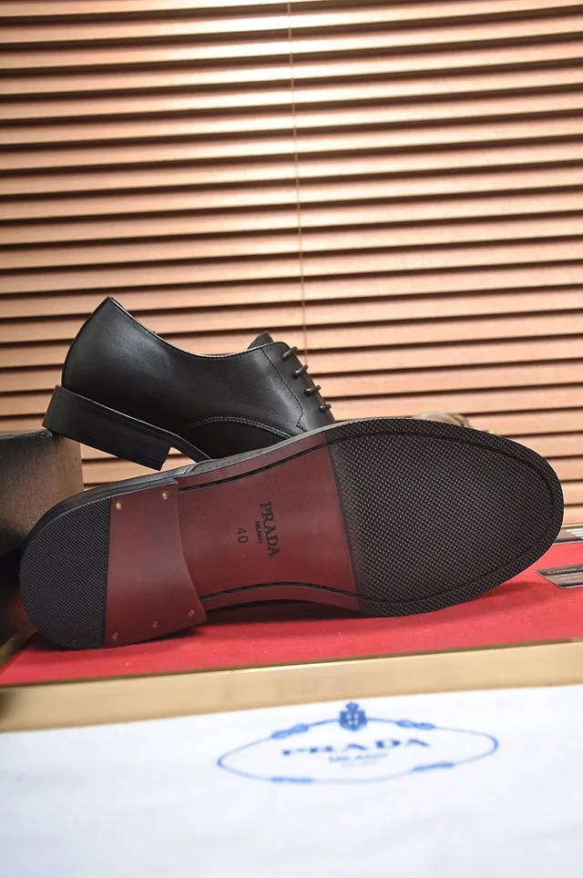 Prada Black Cap Toe Oxford Shoes 3