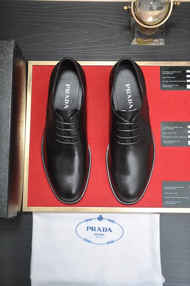 Prada Black Cap Toe Oxford Shoes 5